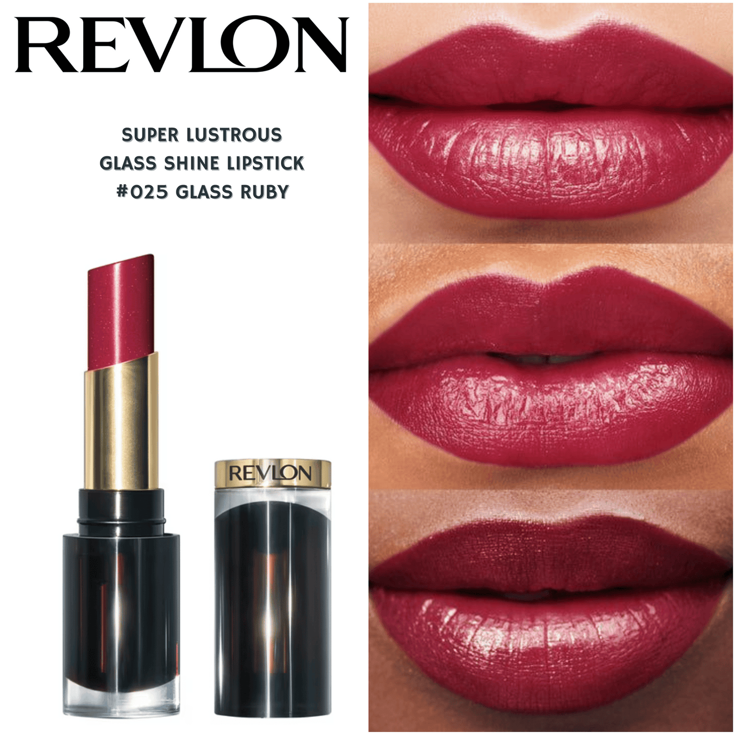 Revlon Super Lustrous Glass Shine Lipstick -#025 Glass Ruby