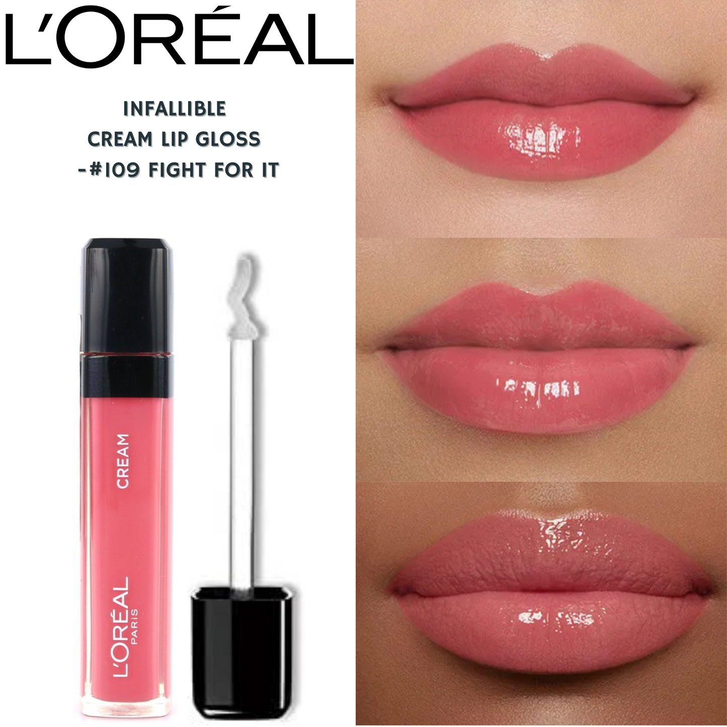 L'Oréal Infallible Cream Lip Gloss -#109 Fight For It
