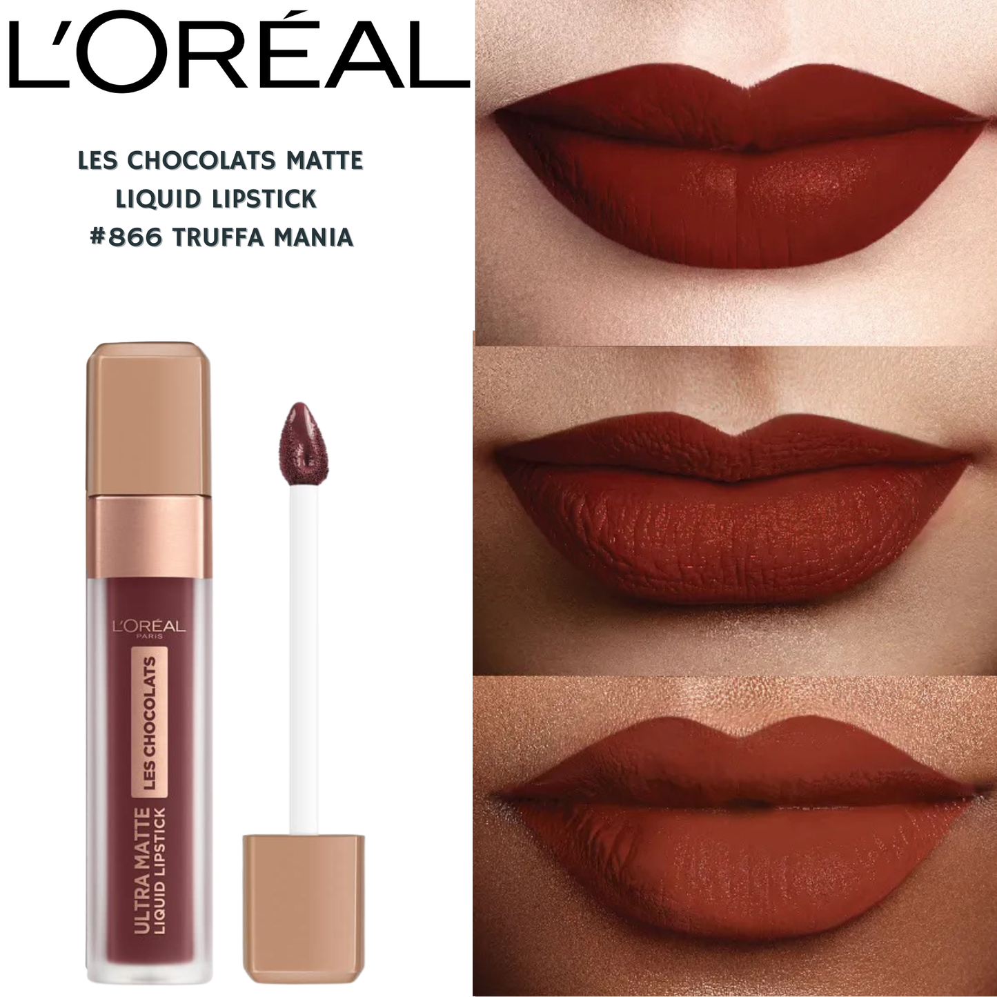 L'Oreal Les Chocolats Ultra Matte Liquid Lipstick - #866 Truffa Mania
