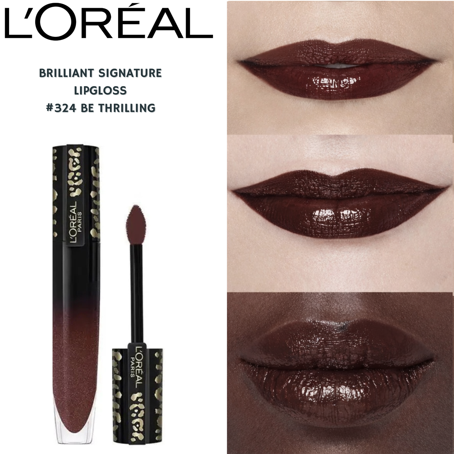 Loreal Rouge Signature Brillant Lipgloss -#324 Be Thrilling