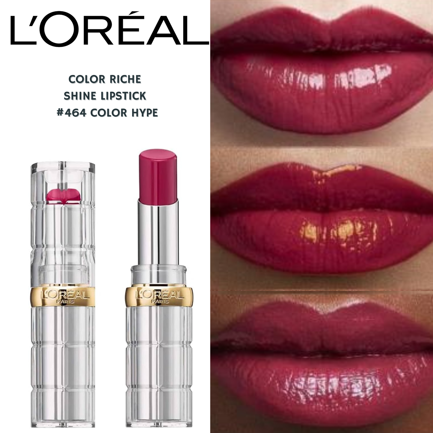 Loreal Color Riche Shine Lipstick -#464 Color Hype