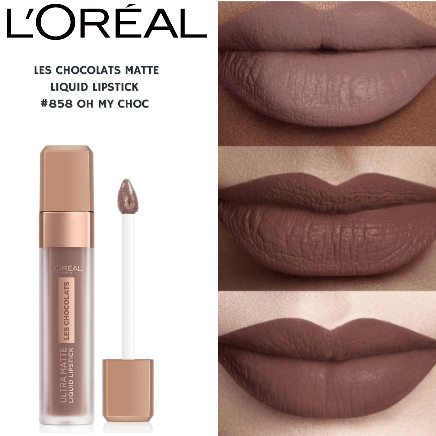 Loreal Les Chocolats Matte Liquid Lipstick -#858 Oh My Choc