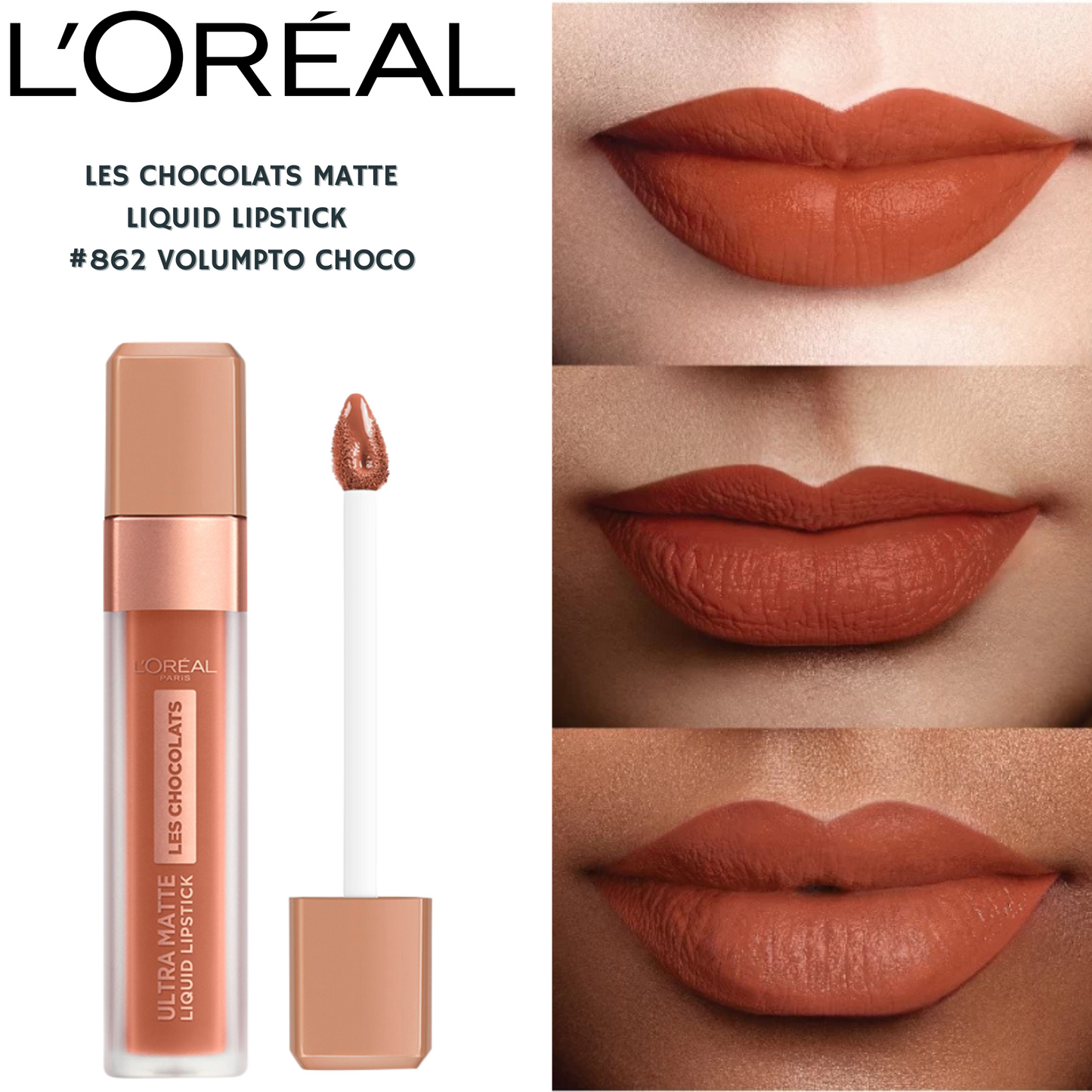 Loreal Les Chocolats Matte Liquid Lipstick -#862 Volupto Choco