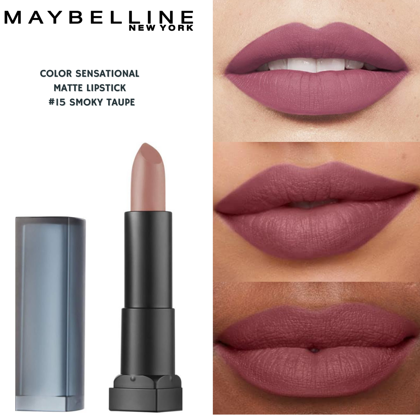 Maybelline Color Sensational Matte Lipstick -#15 Smoky Taupe
