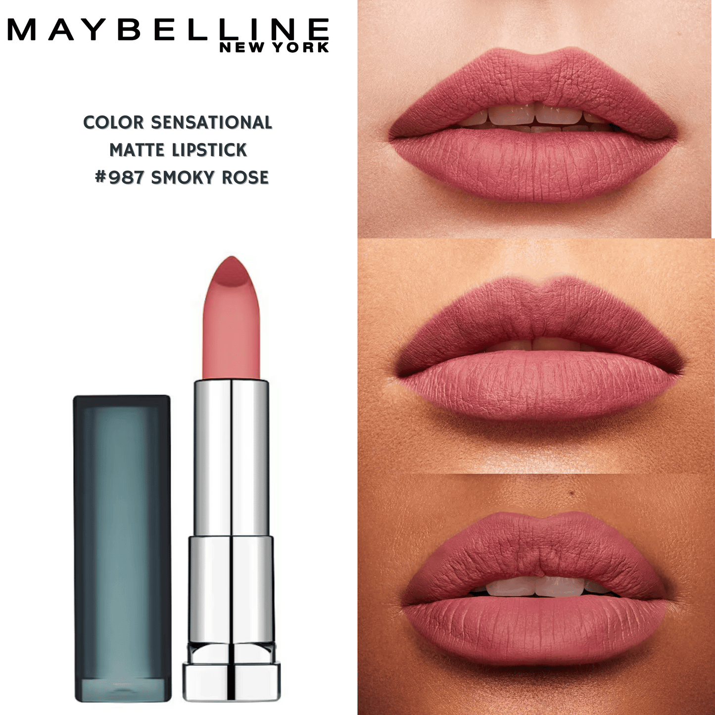 Maybelline Color Sensational Matte Lipstick -#987 Smoky Rose