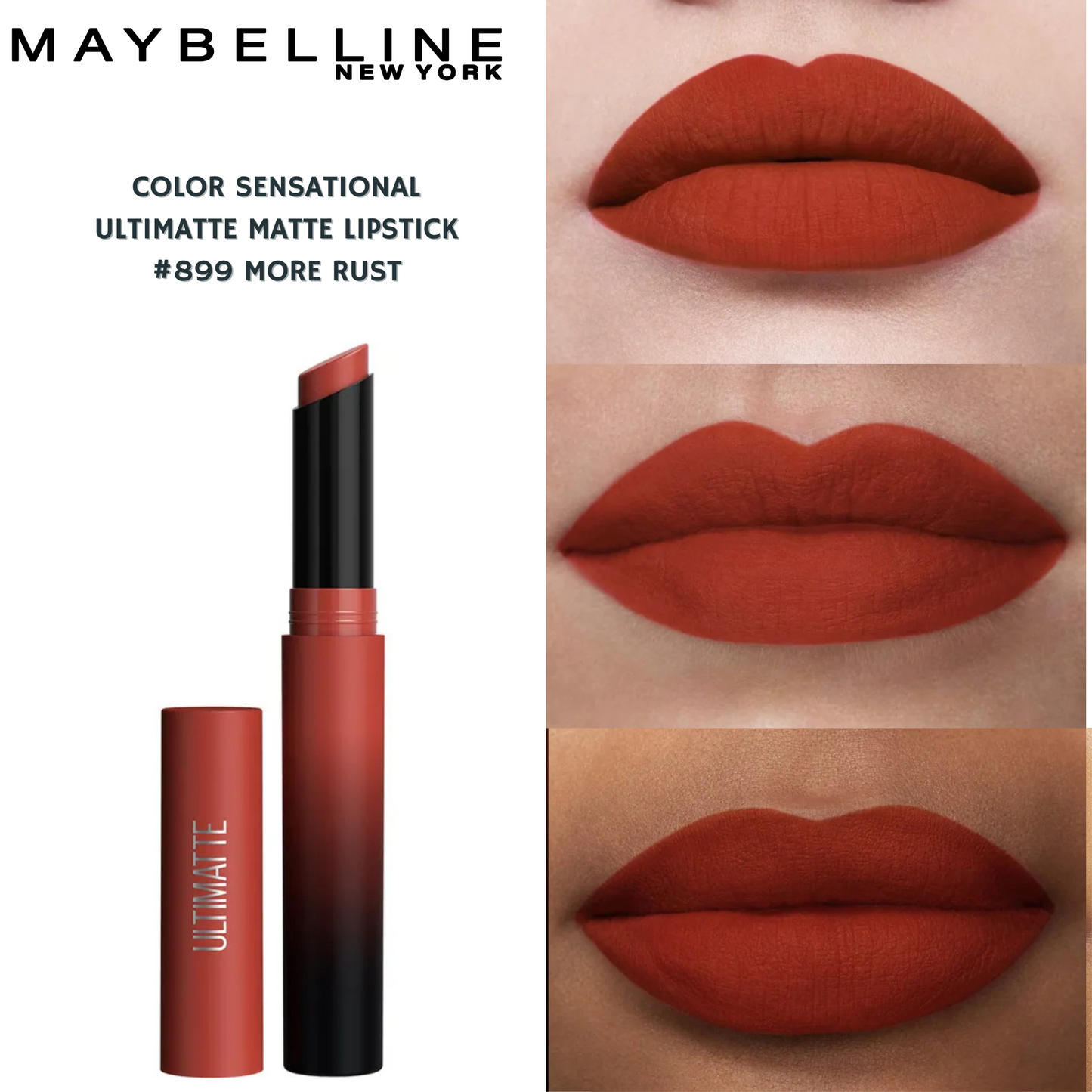 Maybelline Color Sensational Ultimatte Slim Lipstick -#899 More Rust