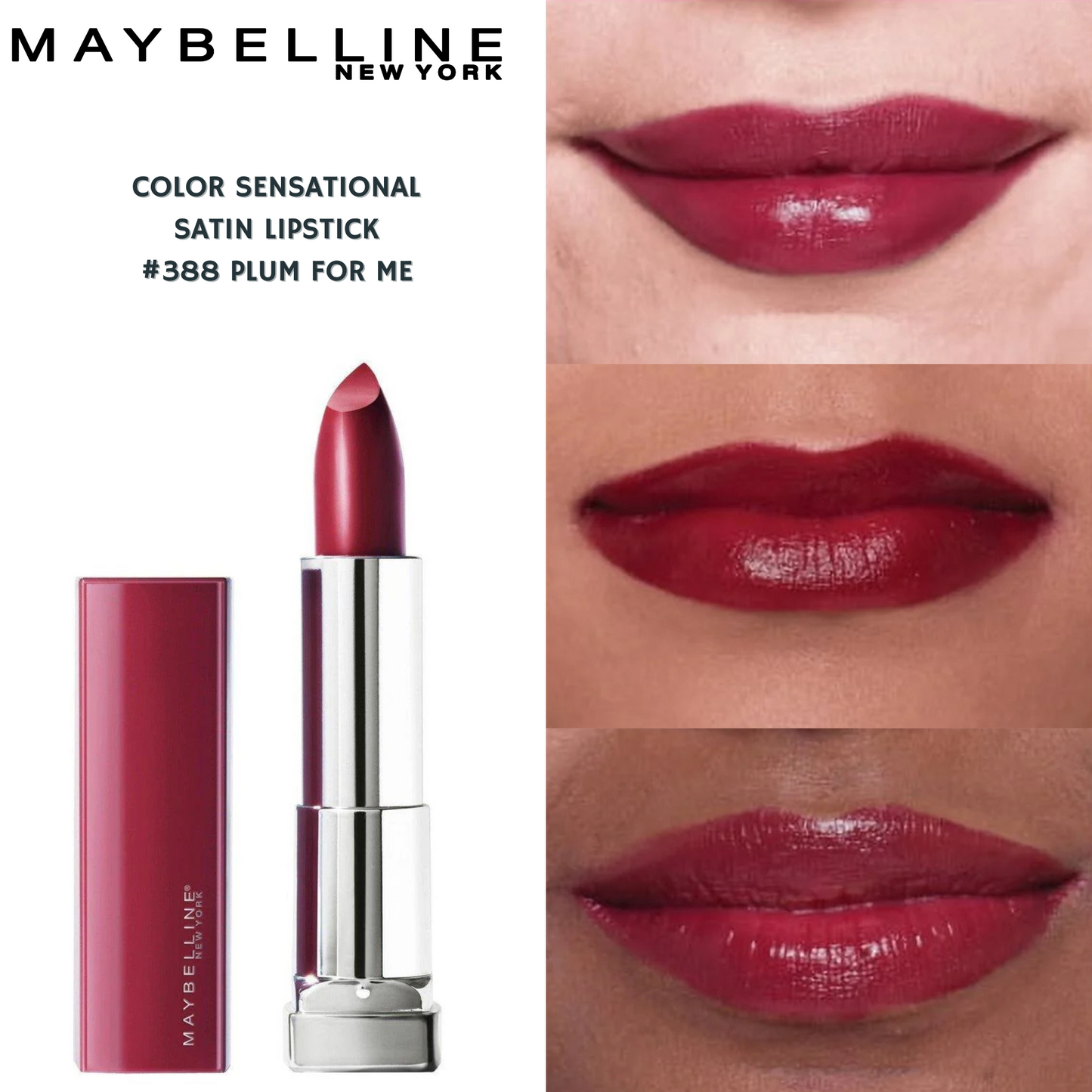 Maybelline Color Sensational Satin Lipstick -#388 Plum For Me