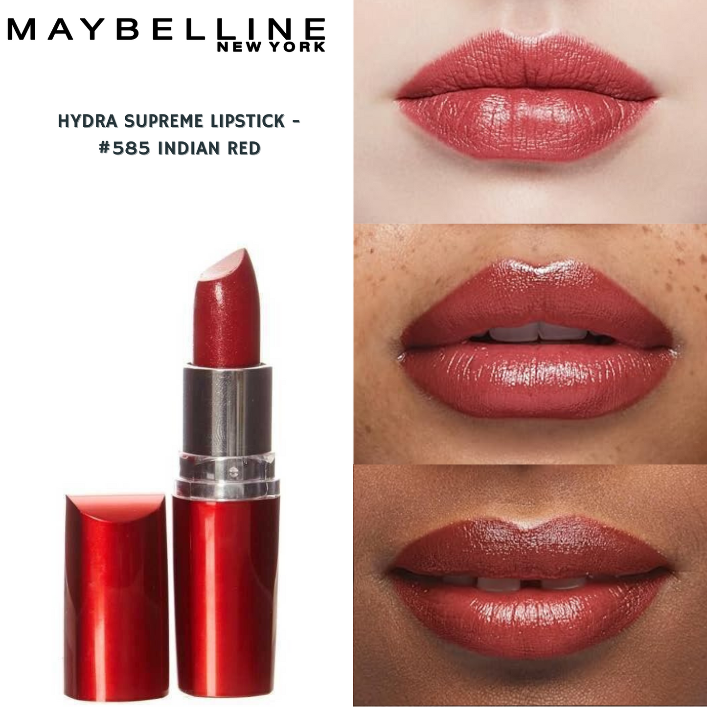 Maybelline Hydra Supreme Moisture Extreme Lipstick -#585 Indian Red
