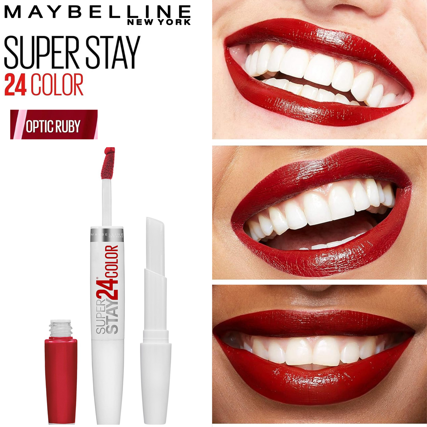Maybelline SuperStay 24hr 2 Step Liquid Lipstick & Lip Balm -#310 Optic Ruby