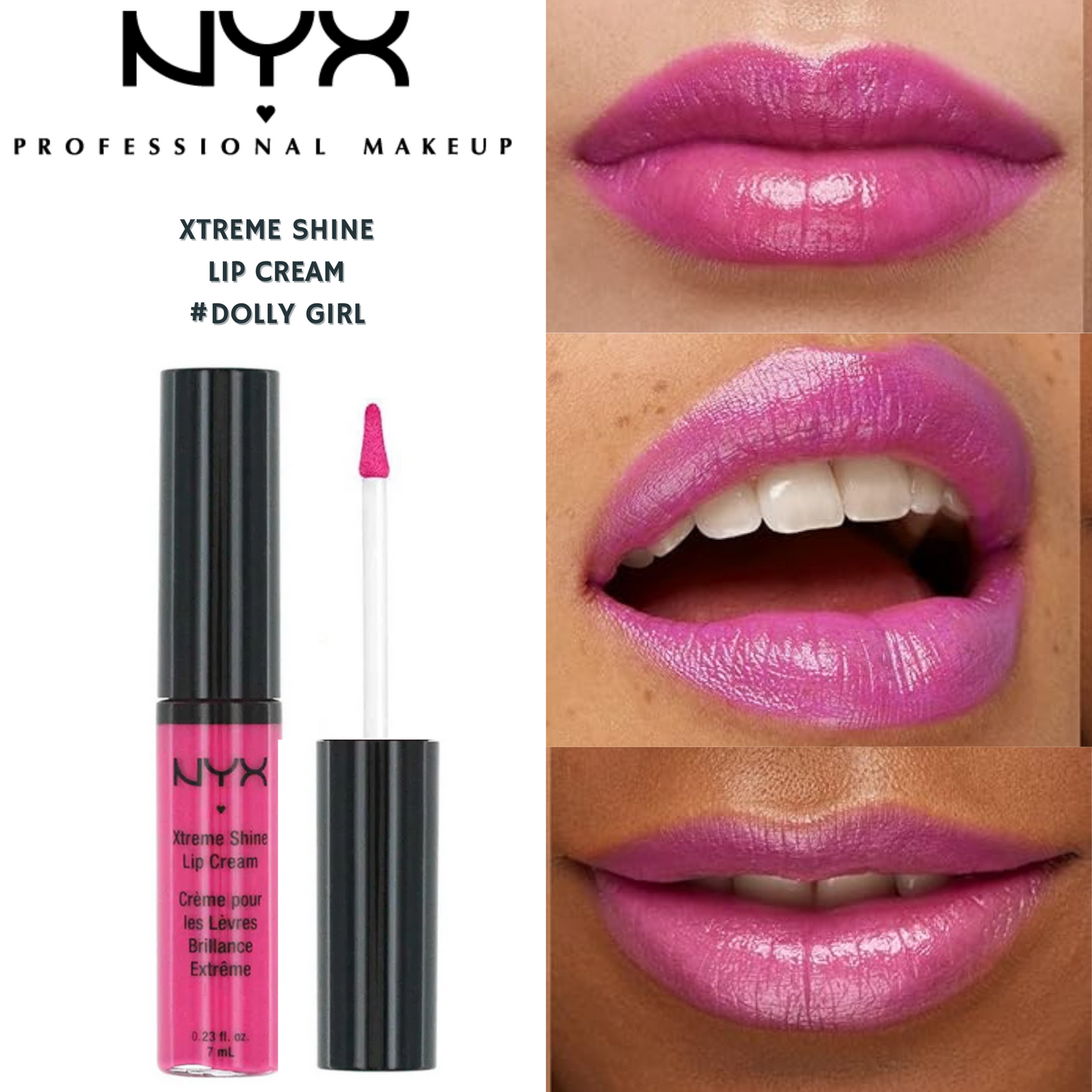 NYX Extreme Shine Lip Cream -#01 Dolly Girl