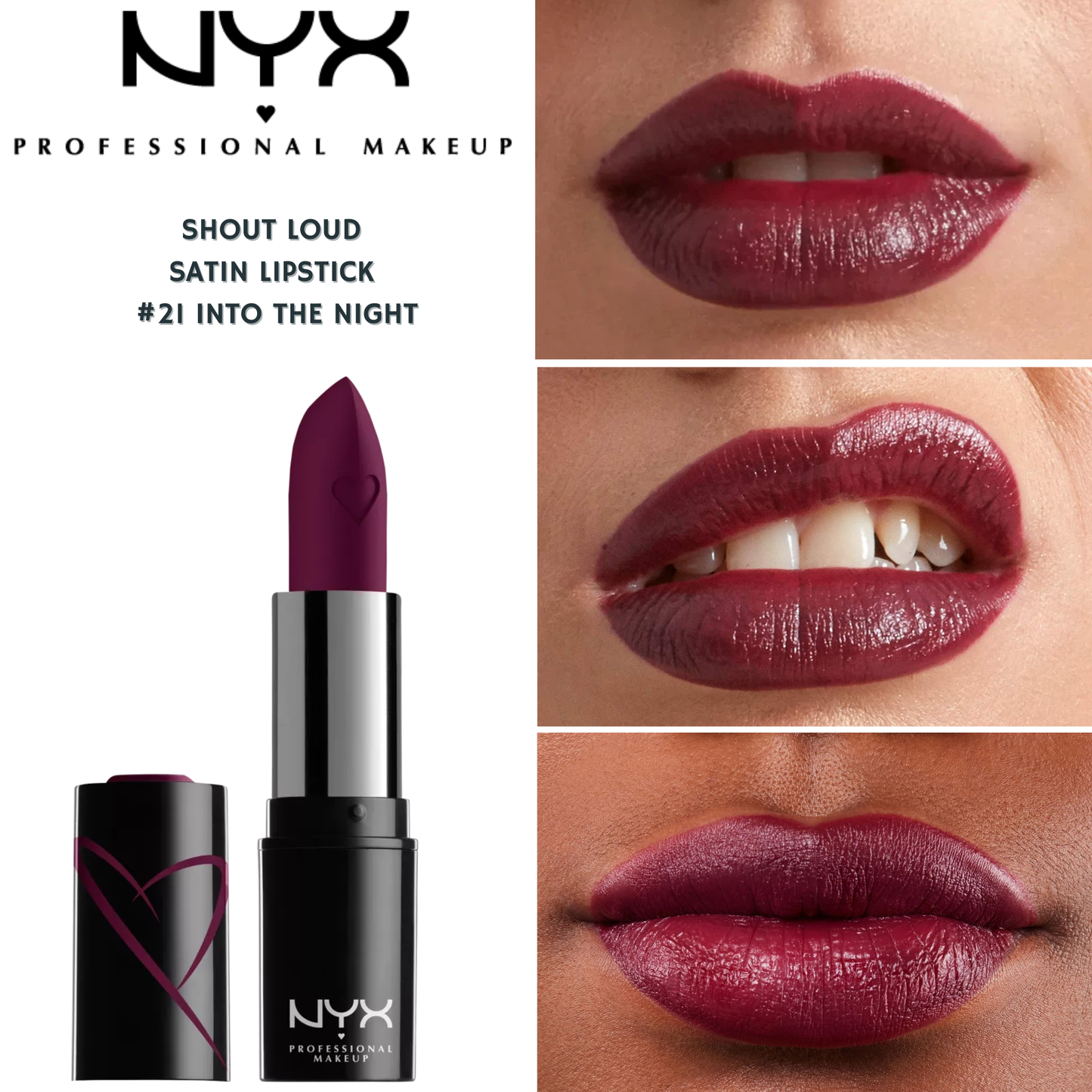 NYX Shout Loud Satin Lipstick -#21 Into The Night