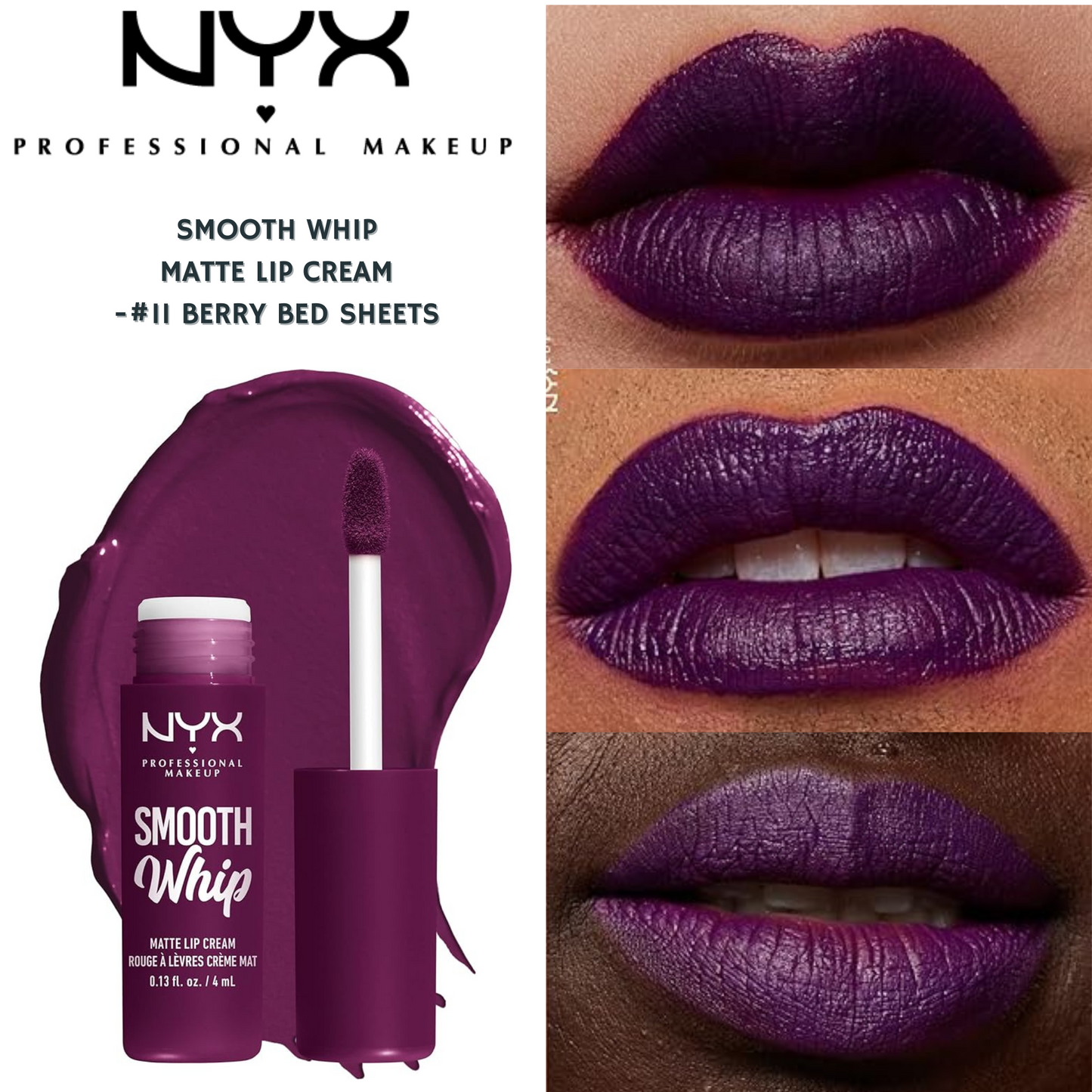NYX Smooth Whip Matte Lip Cream -#11 Berry Bed Sheets