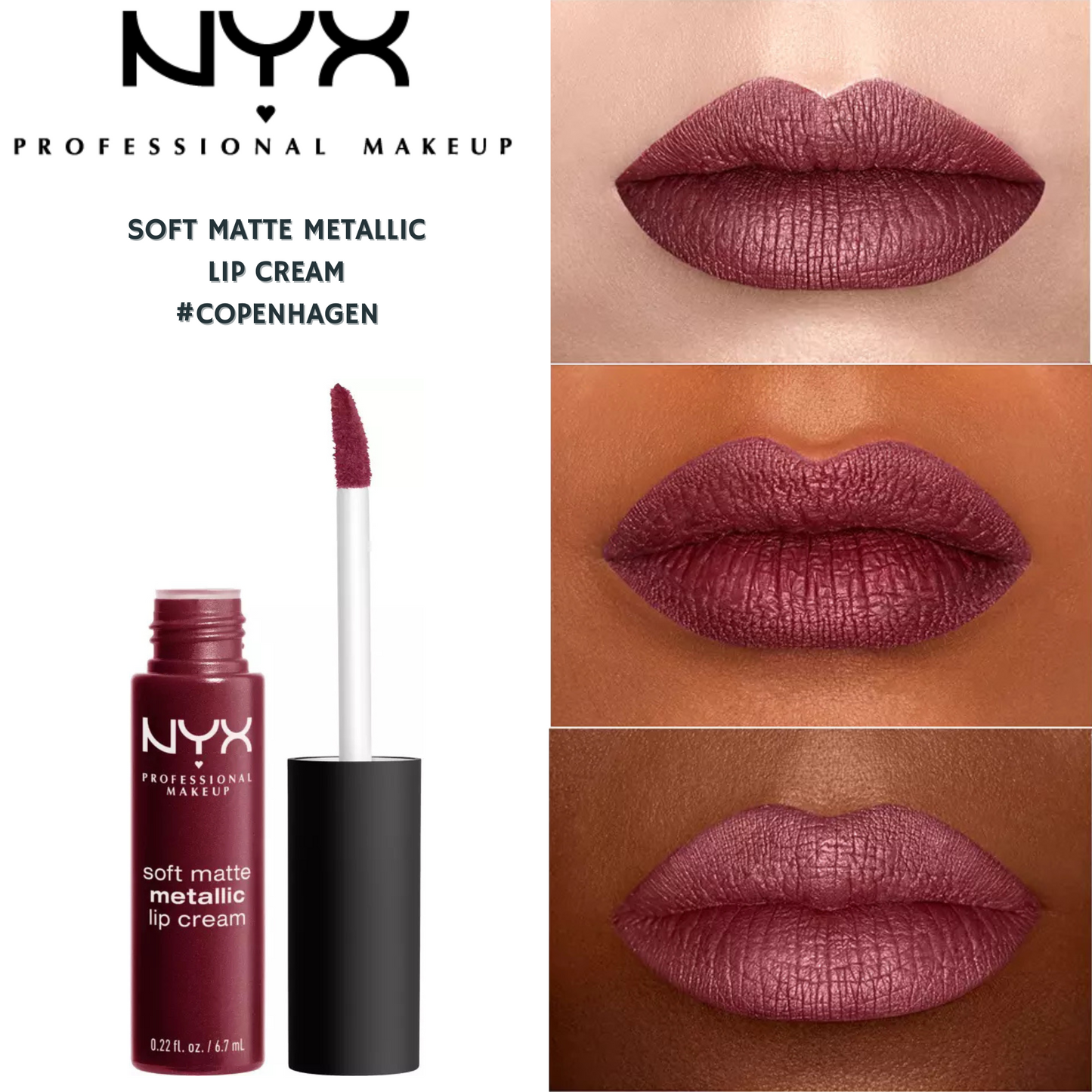 NYX Soft Matte Metallic Lip Cream -#Copenhagen