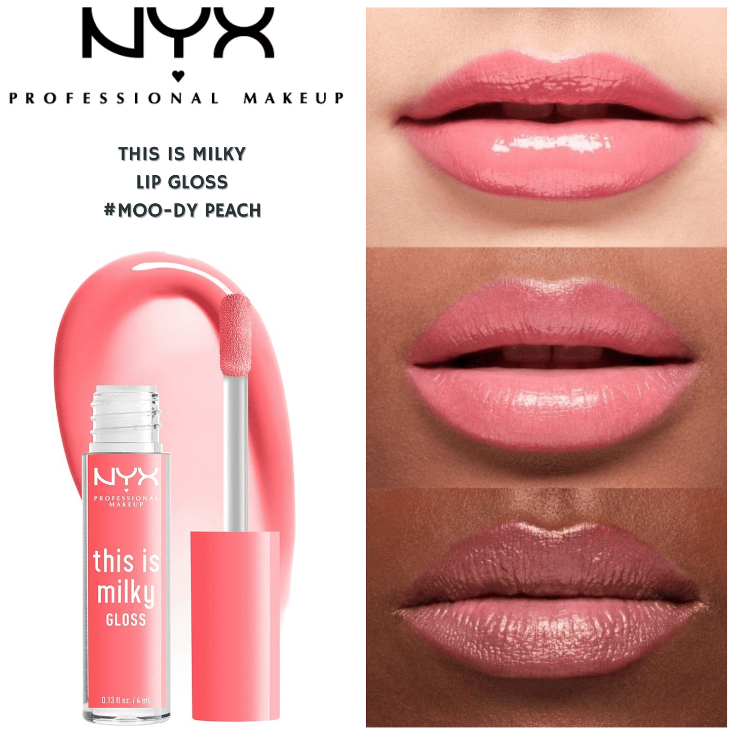 NYX This Is Milky Lip Gloss -#Moo-dy Peach