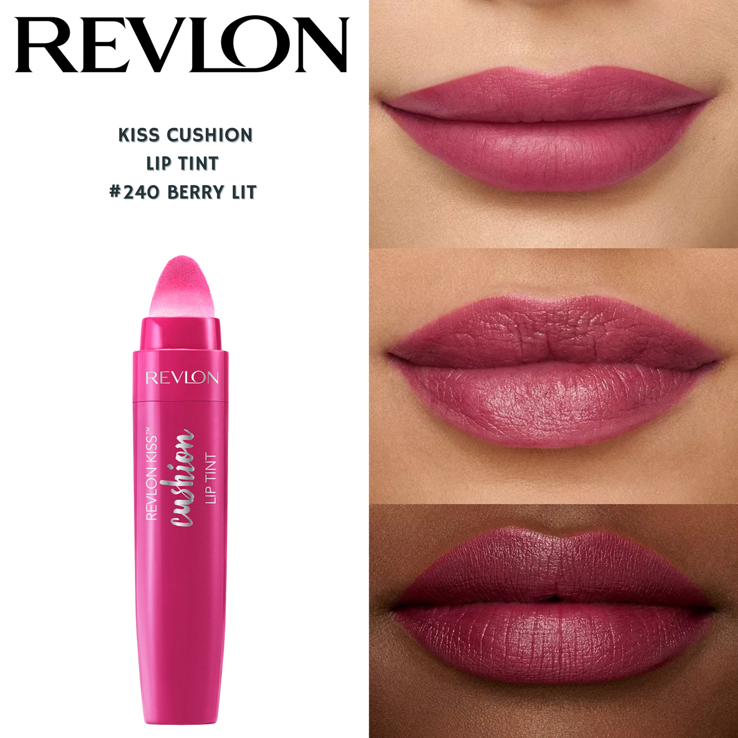 Revlon Kiss Cushion Lip Tint -#240 Berry Lit