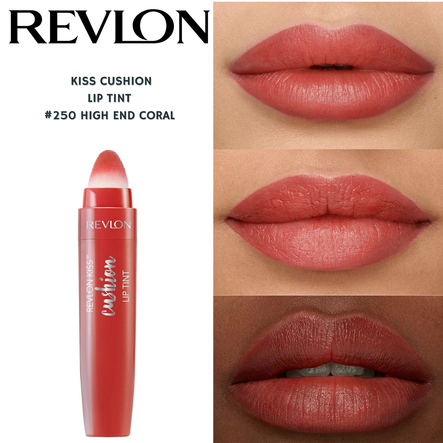 Revlon Kiss Cushion Lip Tint -#250 High End Coral