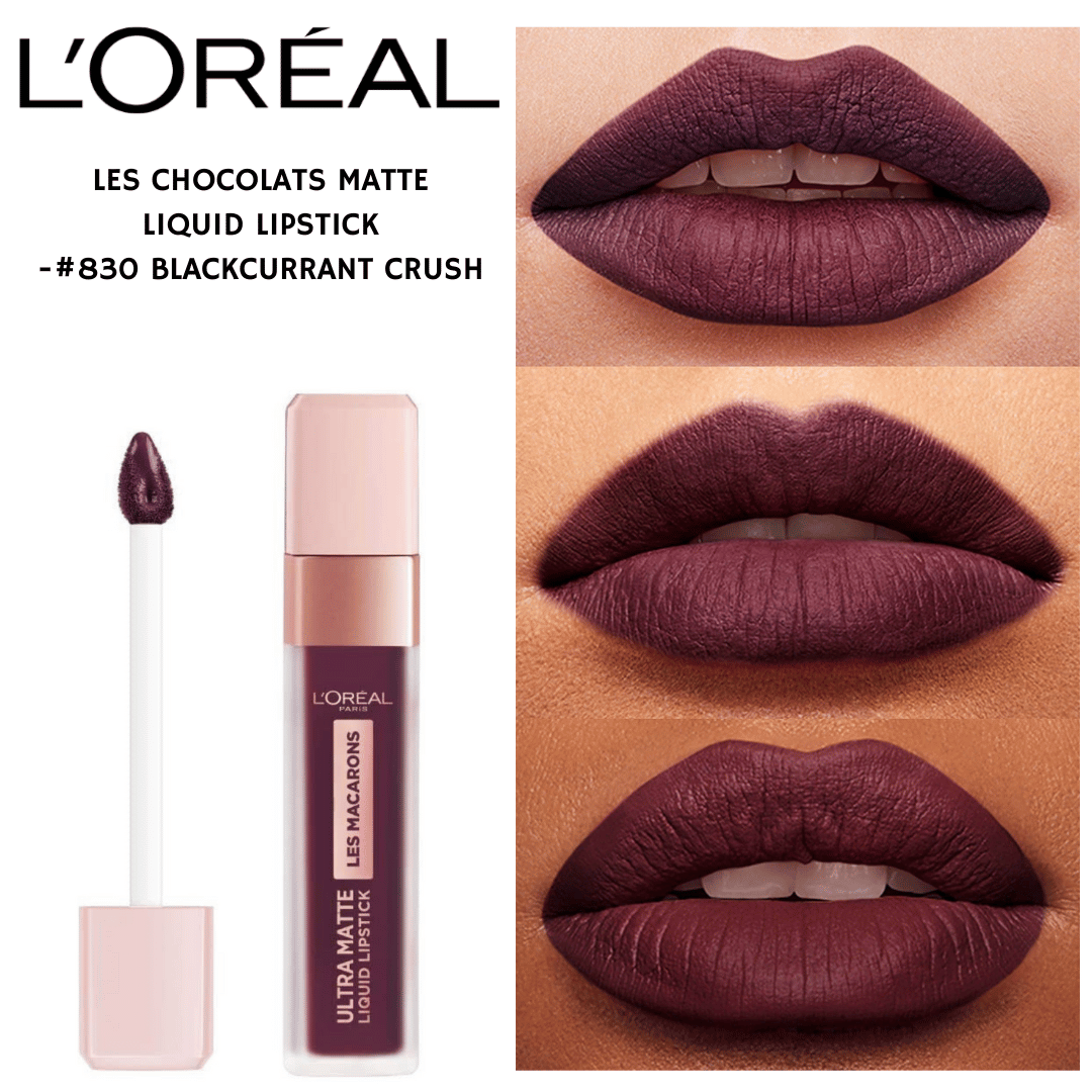 L'Oreal Les Macarons Ultra Matte Liquid Lipstick - #830 Blackcurrant Crush