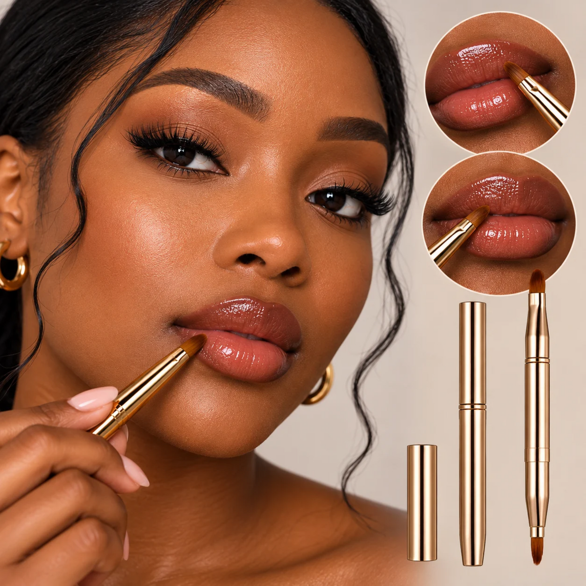 Precision Double-ended Retractable Lip Makeup Brush