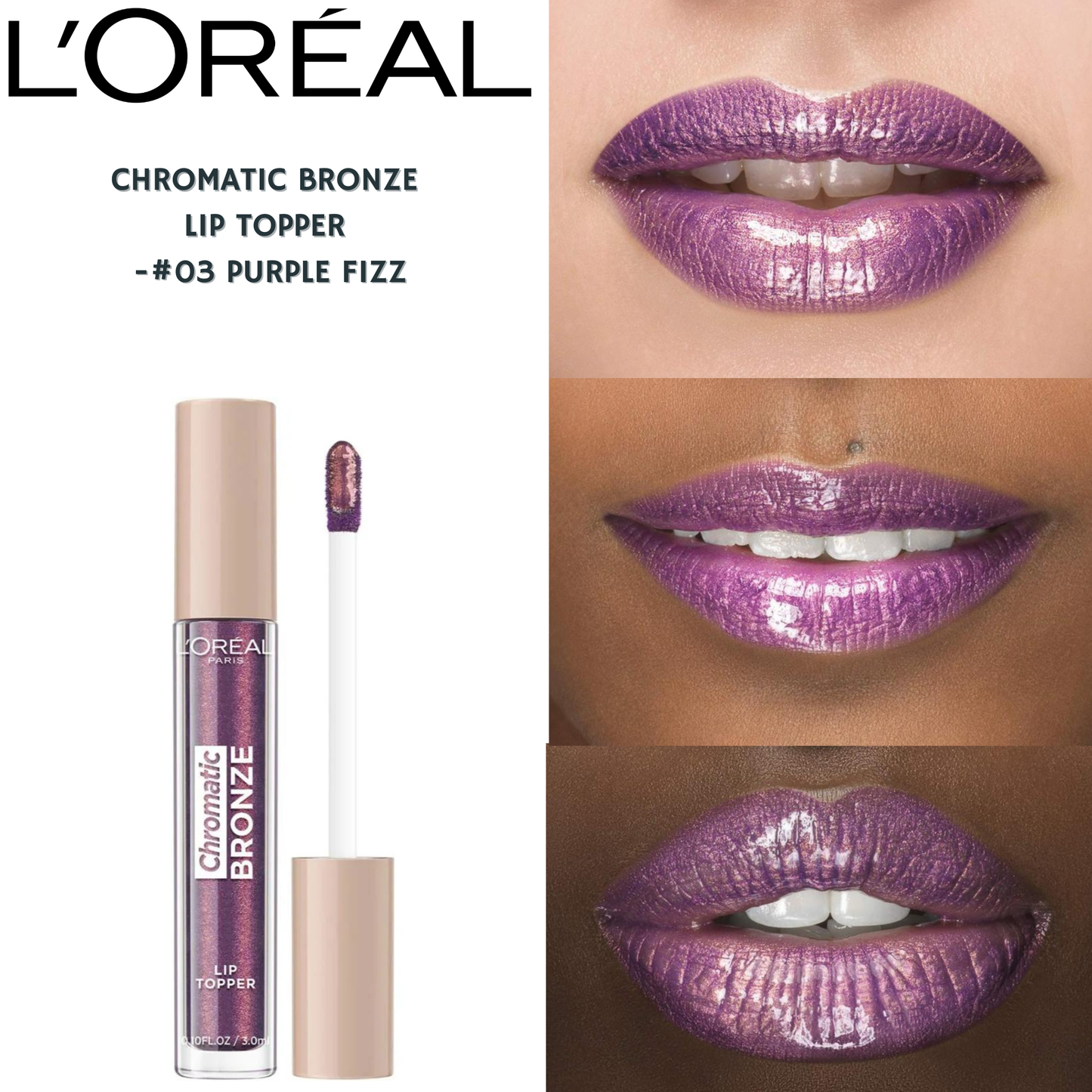 L'Oreal Paris Chromatic Bronze Lip Topper - 03 Purple Fizz