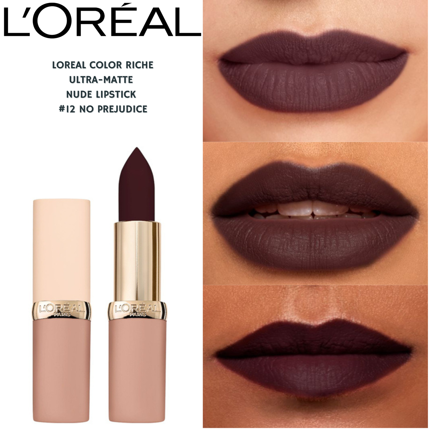 Loreal Color Riche Ultra-Matte Nude Lipstick -#12 No Prejudice