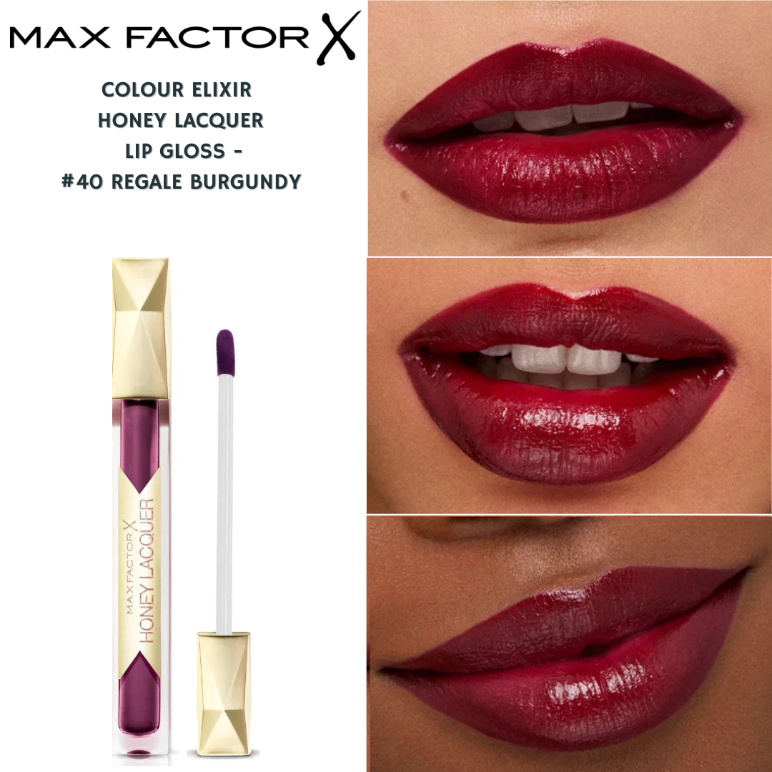 Max Factor Colour Elixir Honey Lacquer Lip Gloss - 40 Regale Burgundy
