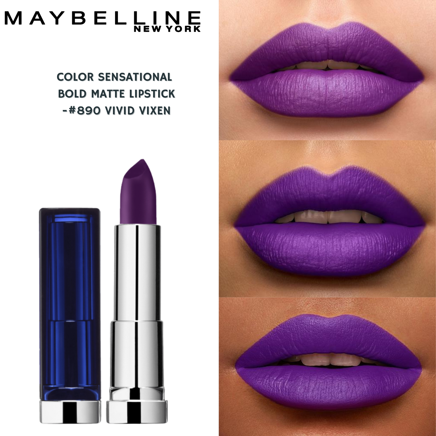 Maybelline Color Sensational Bold Matte Lipstick- #890 Vivid Vixen