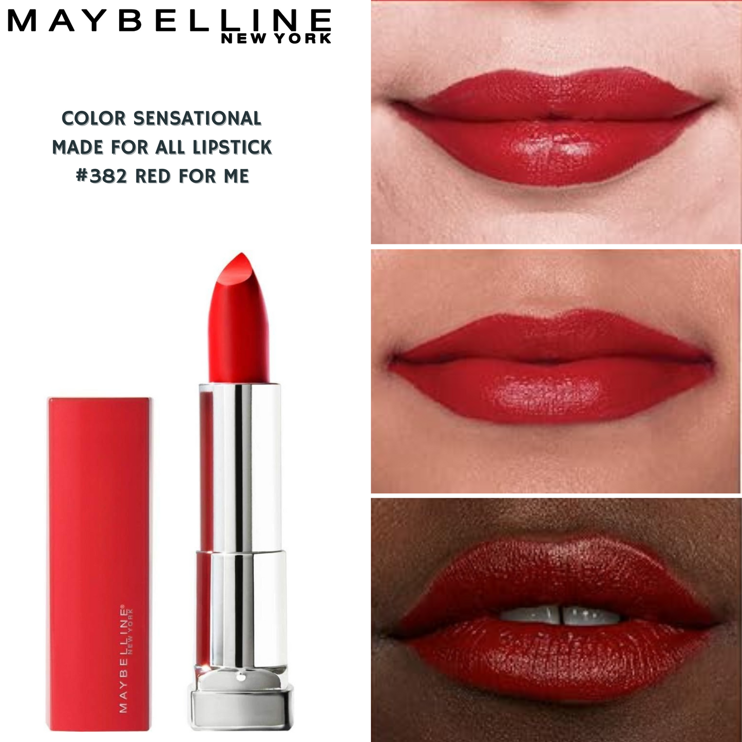 Maybelline Color Sensational Matte Lipstick -#382 Red For Me