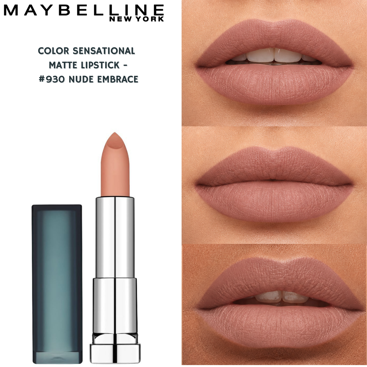 Maybelline Color Sensational Matte Lipstick -#930 Nude Embrace