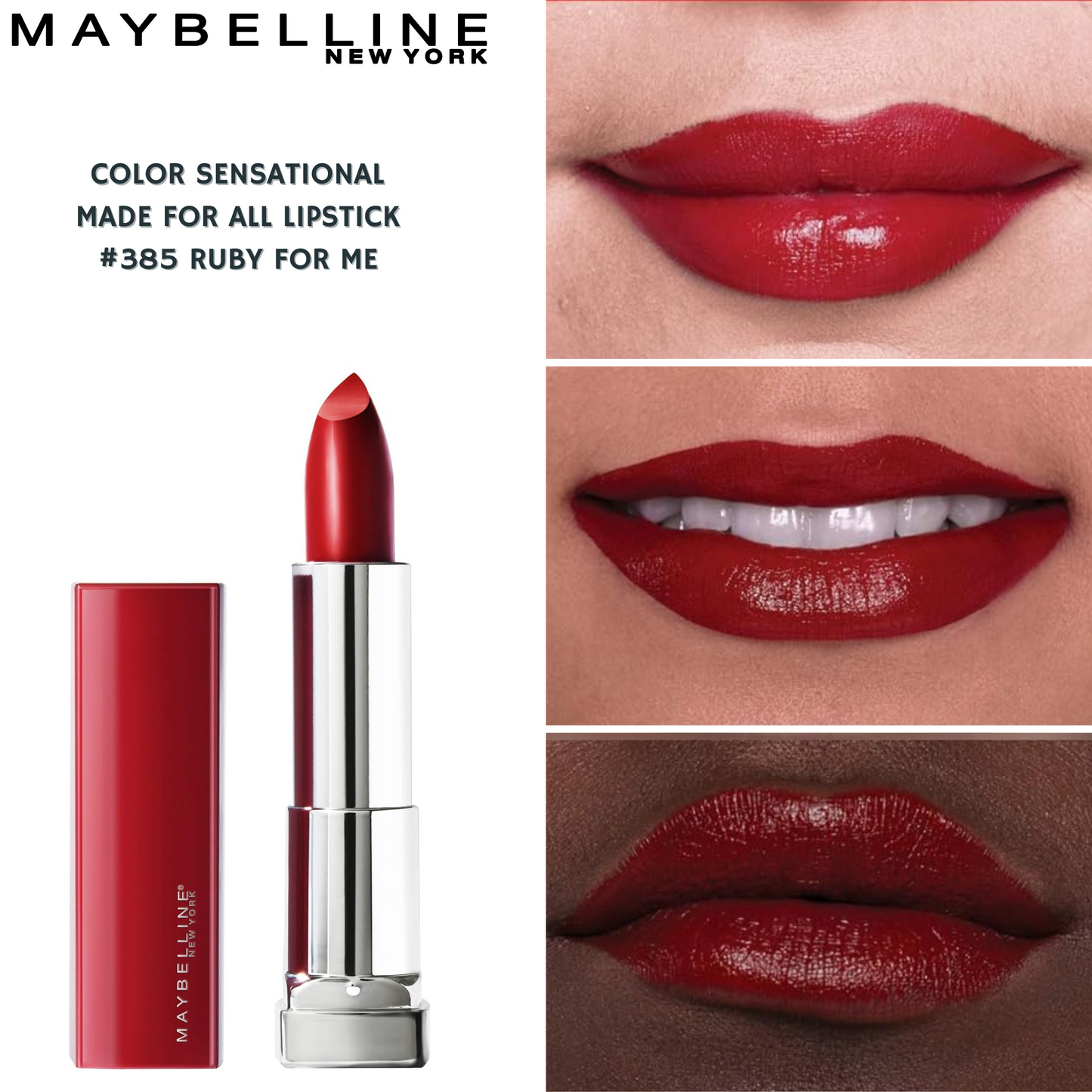 Maybelline Color Sensational Satin Lipstick -#385 Ruby For Me
