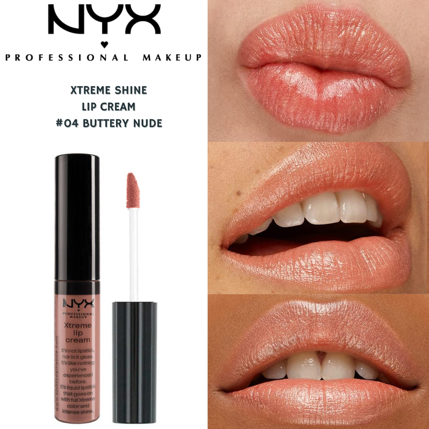 NYX Extreme Shine Lip Cream -#04 Buttery Nude
