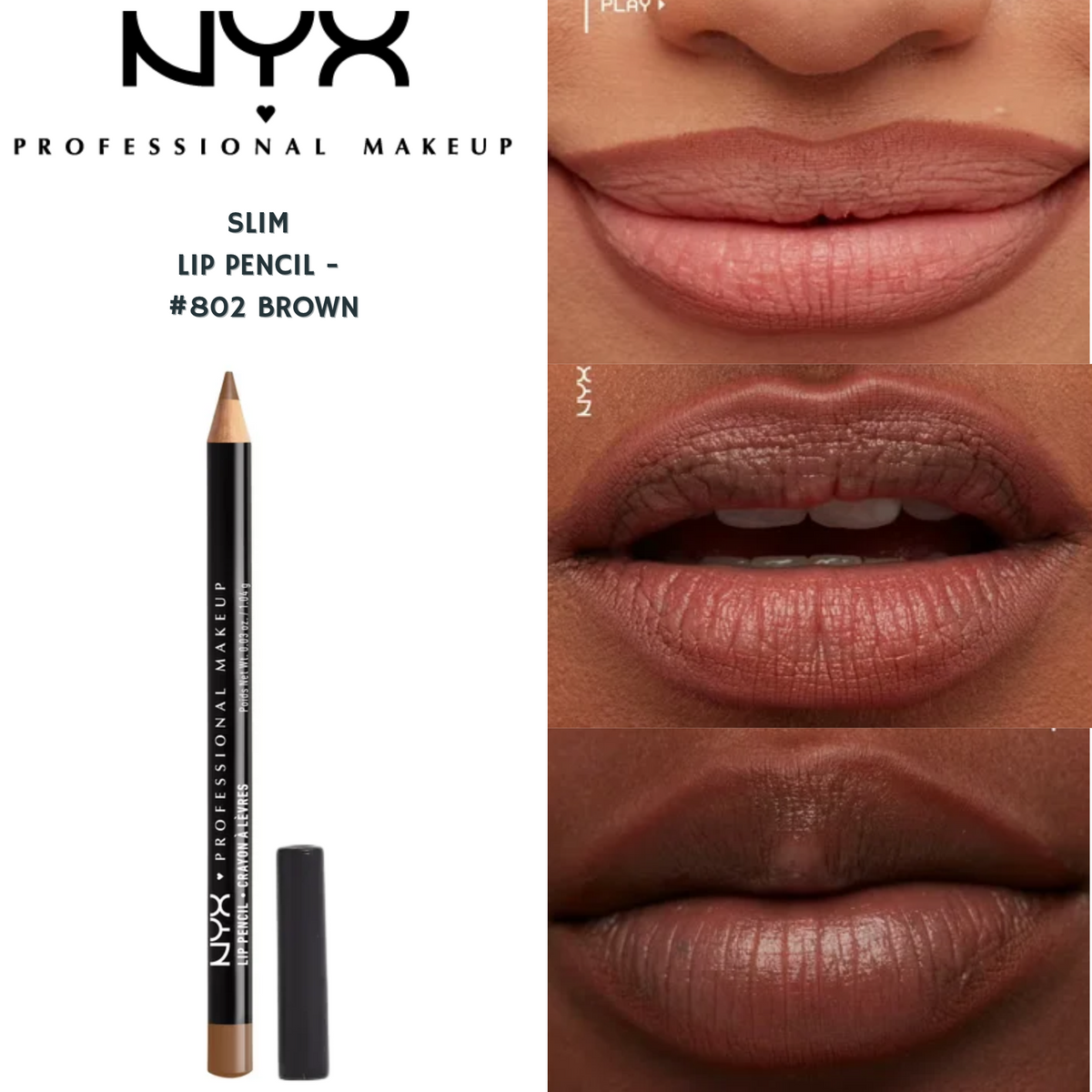 NYX Slim Lip Pencil - #802 Brown