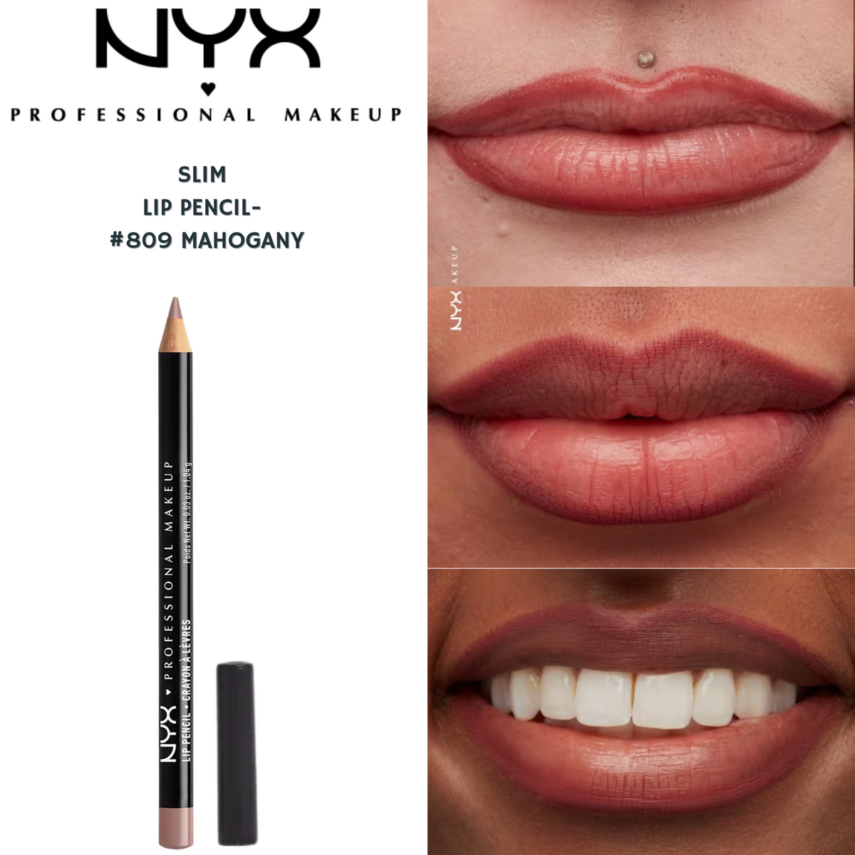 NYX Slim Lip Pencil - #809 Mahogany