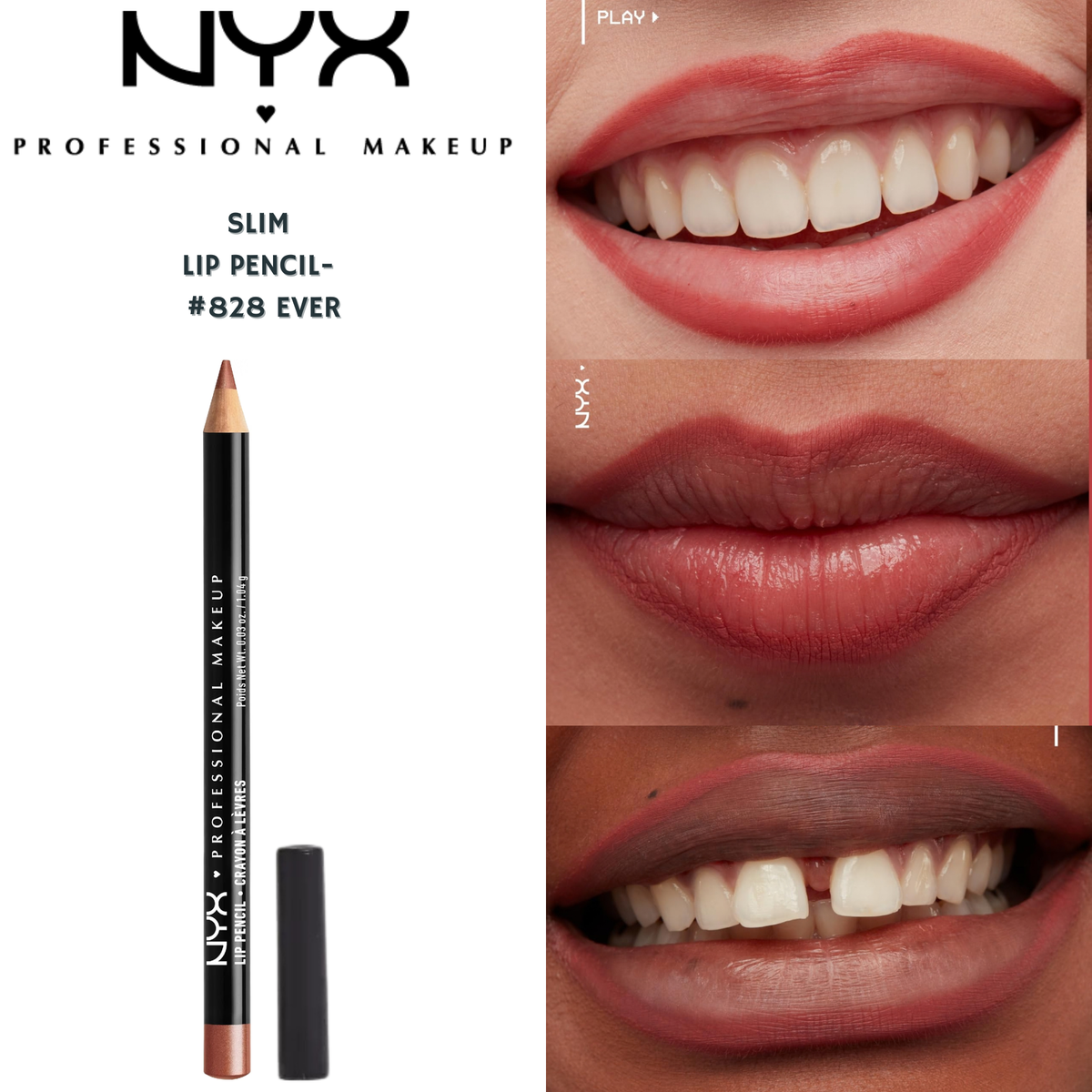 NYX Slim Lip Pencil - #828 Ever