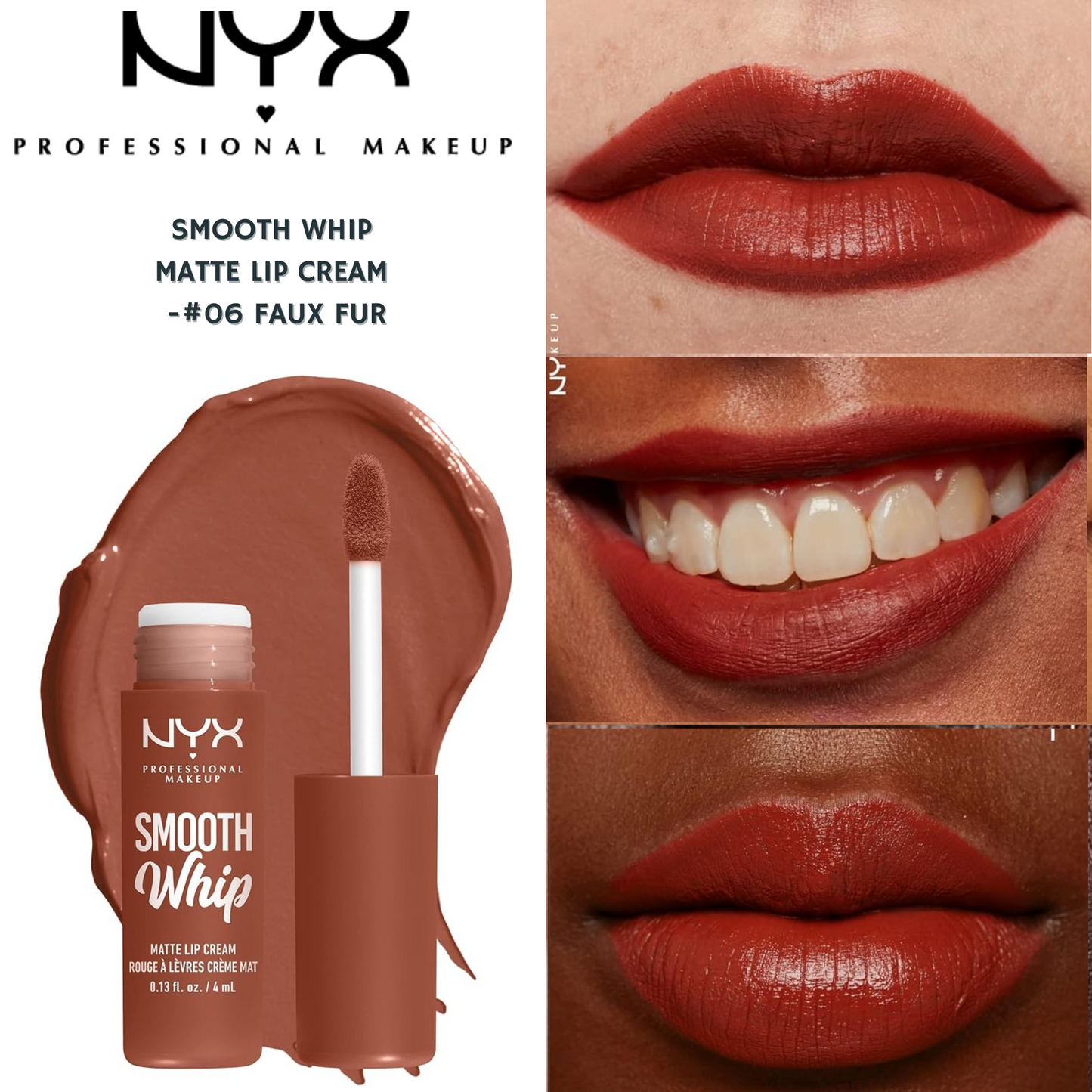 NYX Smooth Whip Matte Lip Cream -#06 Faux Fur