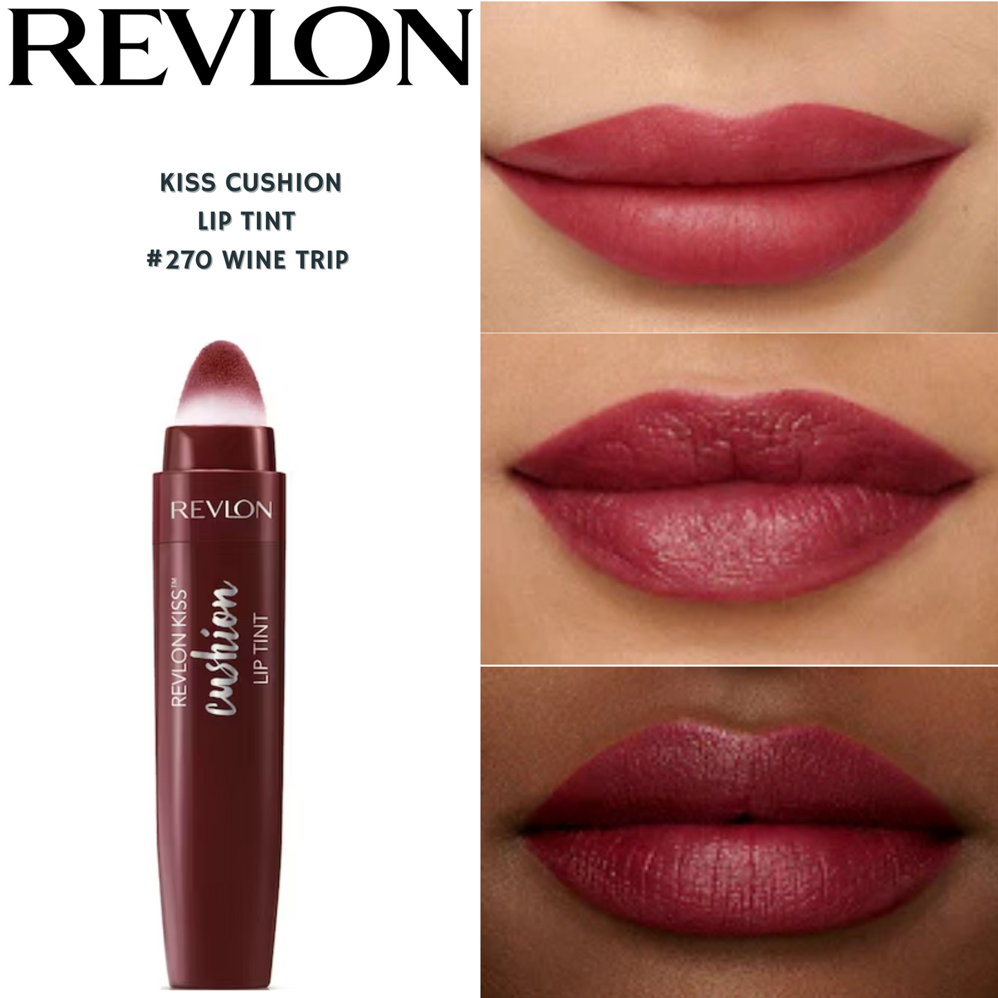 Revlon Kiss Cushion Lip Tint -#270 Wine Trip