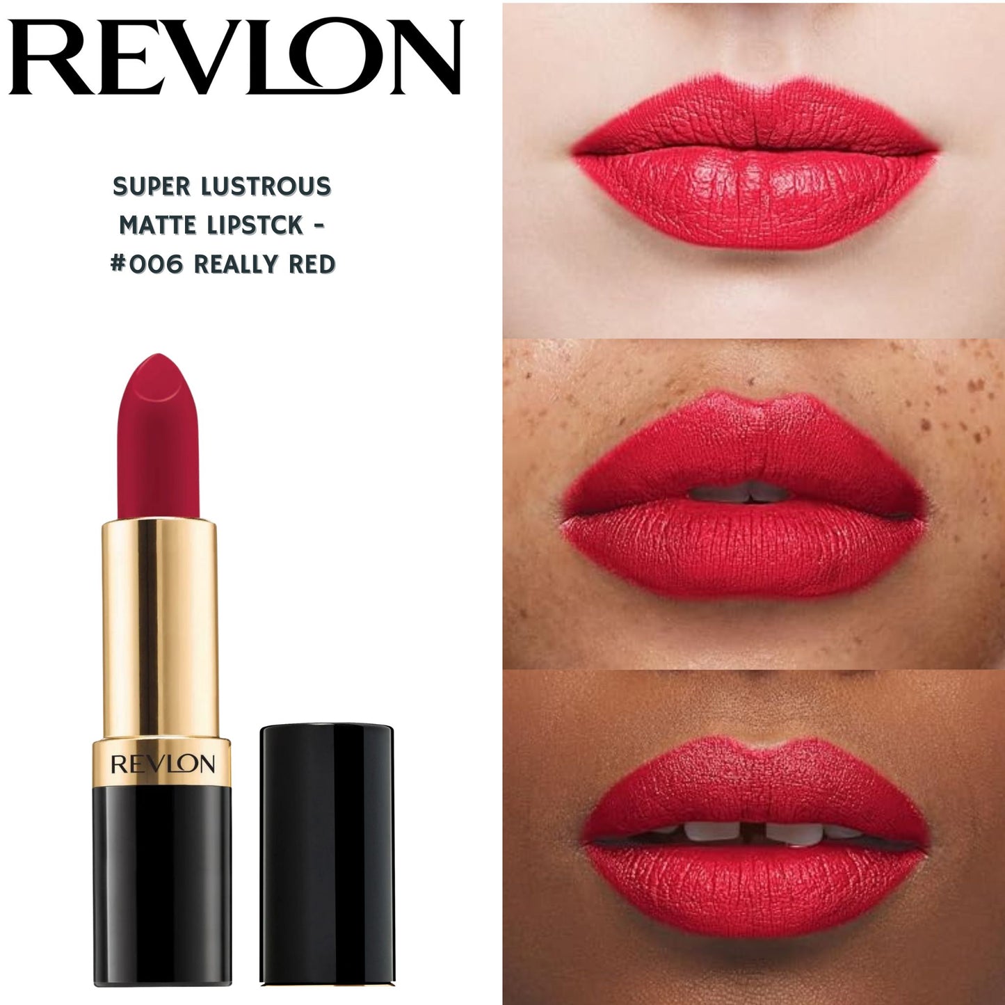 Revlon Super Lustrous Matte Lipstick - #006 Really Red