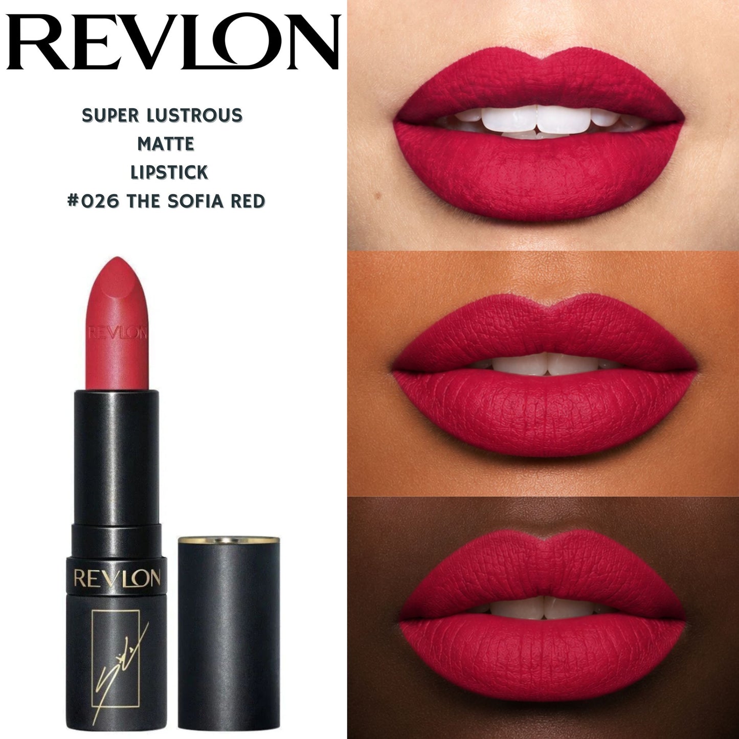 Revlon Super Lustrous Matte Lipstick -#026 The Sofia Red